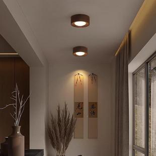 跨境明装筒灯走嵌入式XOQ客实厅天花木新中式复古廊道灯入过户玄