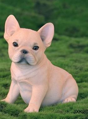 XK法国饰斗牛犬M083仿真动物模型可爱狗狗法牛居品汽车内小J摆家