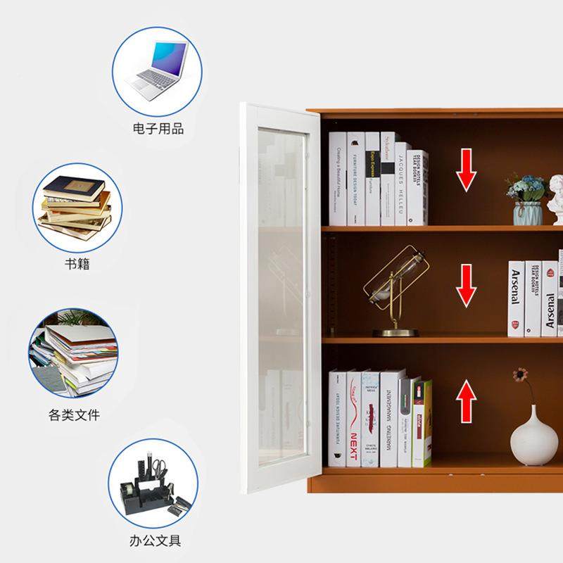 Y398加咖白制文柜矮柜窄边套色铁皮件储钢物柜玻璃门对开地柜厚,商业/办公家具,办公储物柜,淘宝优惠券,粉丝福利购,淘宝优惠卷
