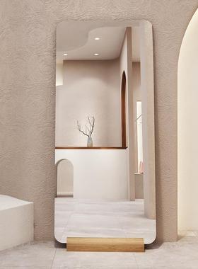 镜圆角全镜子家用穿衣镜简约美颜简落身约地镜显瘦服装店XWS大试衣女