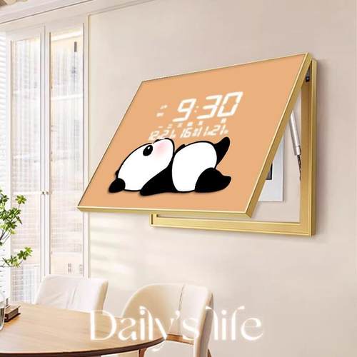 熊猫电表RJH箱装饰画数多显电子打钟表免年孔万历配电箱媒体遮挡