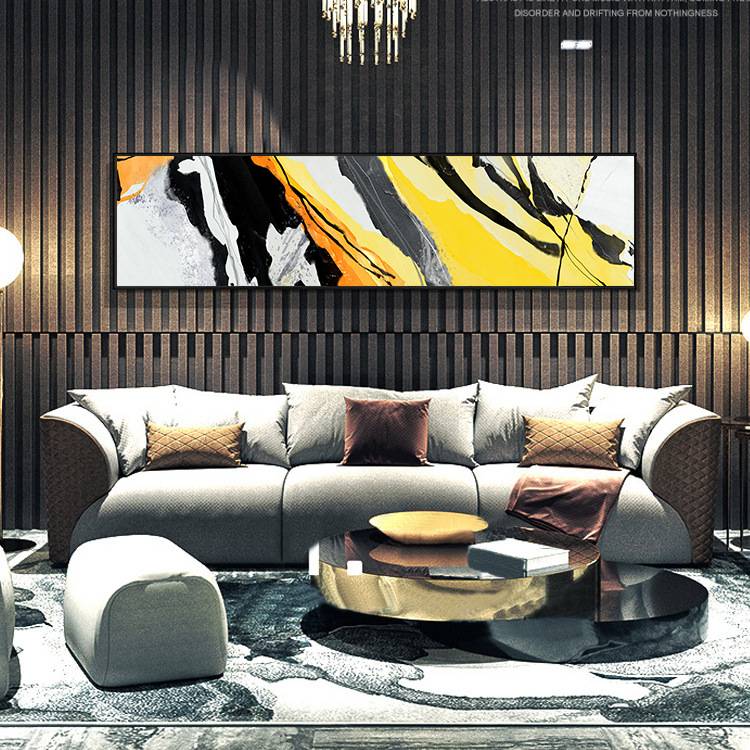 现代抽象装饰画创意客厅沙发墙画个性酒店横幅壁画卧室画床头挂画图片