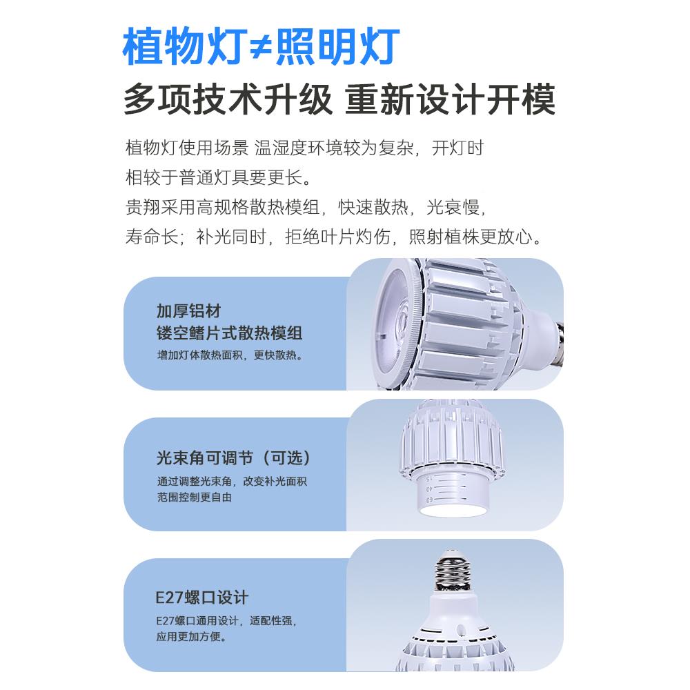 ?贵翔植补光灯E物用27根聚光灯泡家龙舌兰块绿植全OXC光LED植物生
