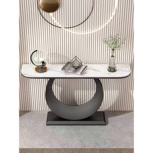 意式 岩端板玄关约桌景台入柜现代简轻奢客厅靠墙户窄桌476条案