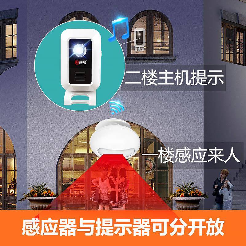 门口迎KT-M7光临感应器店铺进门音语门提醒报警器超市充电欢分体