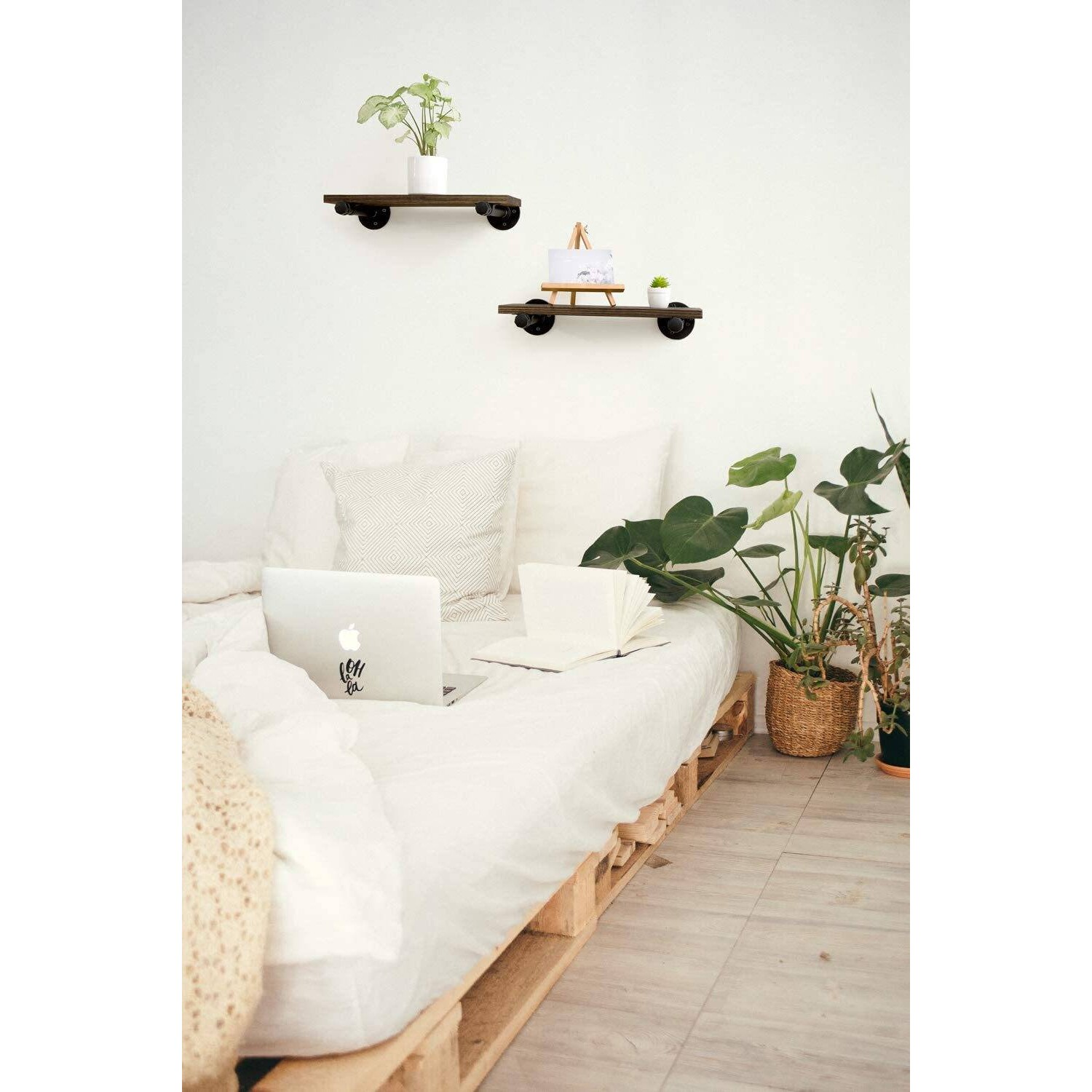 复古风壁挂架 美式工业风水管置物架浴室毛巾架墙上装饰书架层架