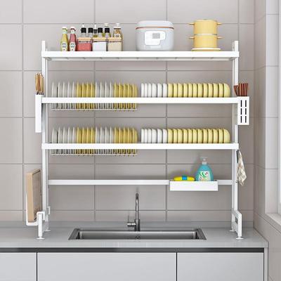 厨房可调节置物架架水沥水多层碗碟收沥水架纳架台面槽功能多水池