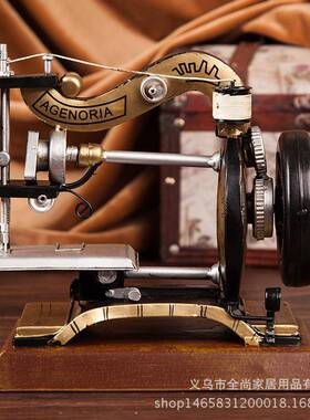 复古怀旧乡橱6077村7装0年代老式机缝纫模型酒吧餐厅服店窗装饰品