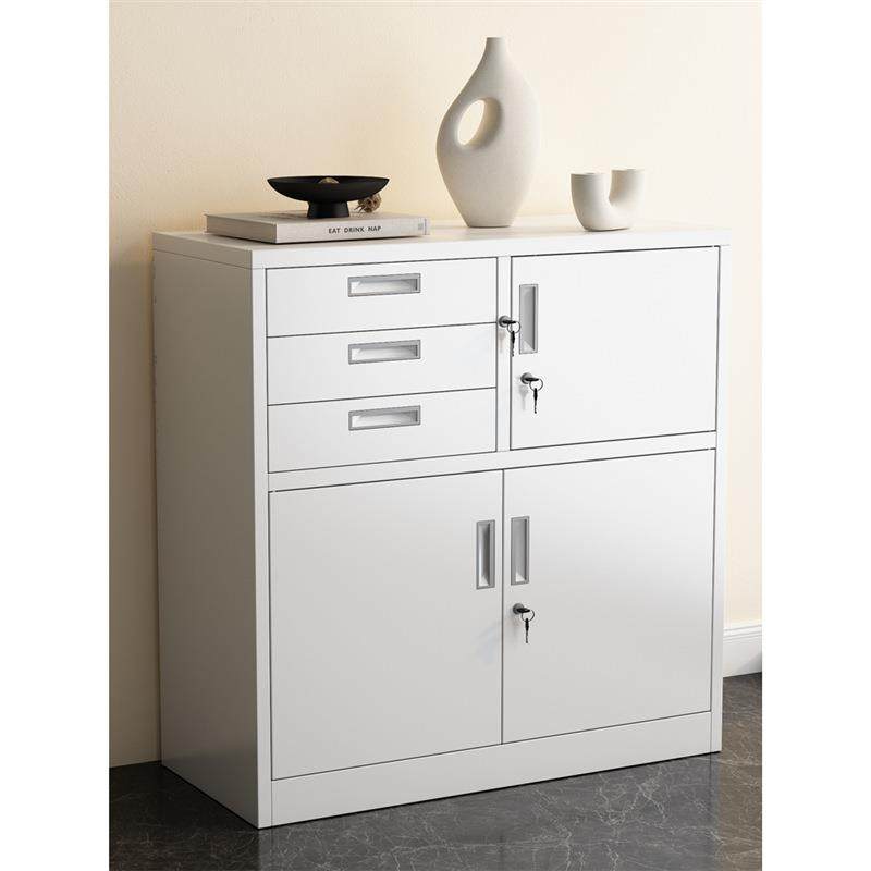 铁皮储文件柜矮柜柜收家用物箱办公室bjg3储物柜纳柜办公桌下a4抽