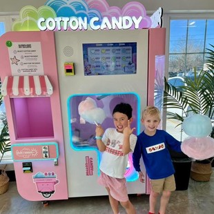 全自动棉花糖机户外商场投放可出口支持刷卡投币纸钞支付系统