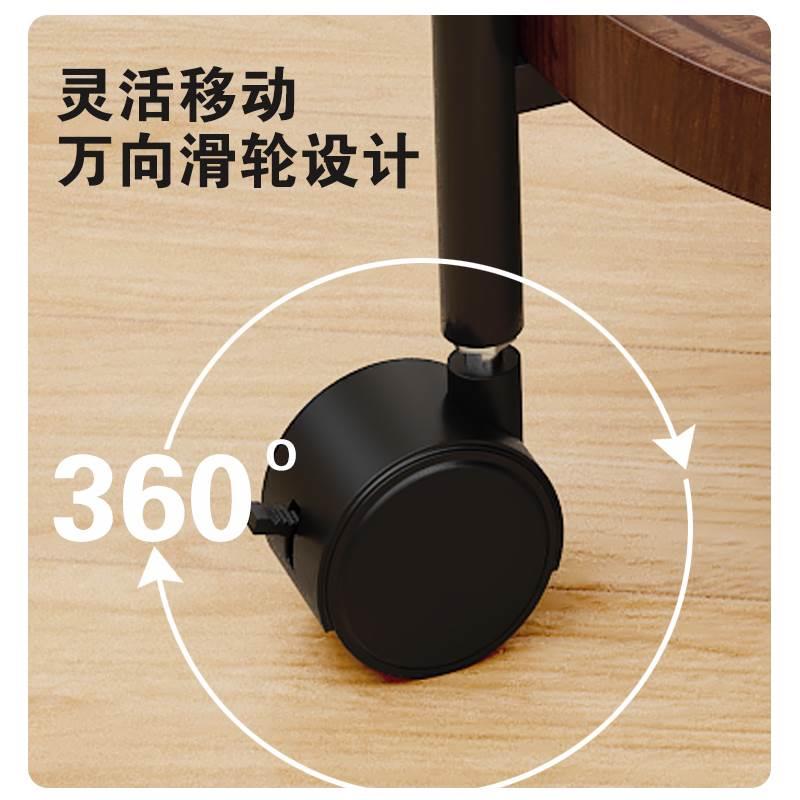 头柜小桌子置物餐架迷客厅阳台圆床形无品牌/茶几台可移动滑轮你