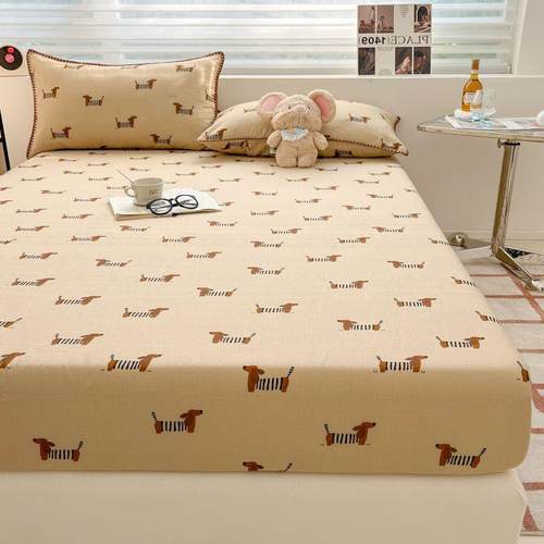 2025新款双全棉层纱床罩笠100MY202411纯床儿童床垫保护罩隔脏防