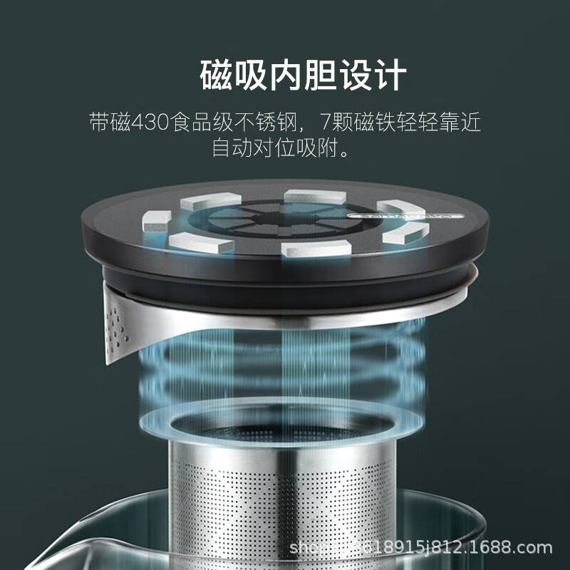 尚明玻璃茶壶家用过滤泡茶壶磁吸盖胆大容量水壶简约单壶茶具套装
