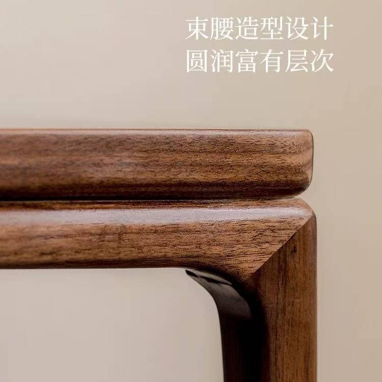 扫地机器人收纳置物架实木新中式边几黑胡桃木石头云鲸追觅科夭澌