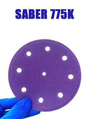 磨帝嘉77PKN5薄膜紫纸5寸欧9孔干磨砂纸紫色陶瓷磨料费斯托款打汽