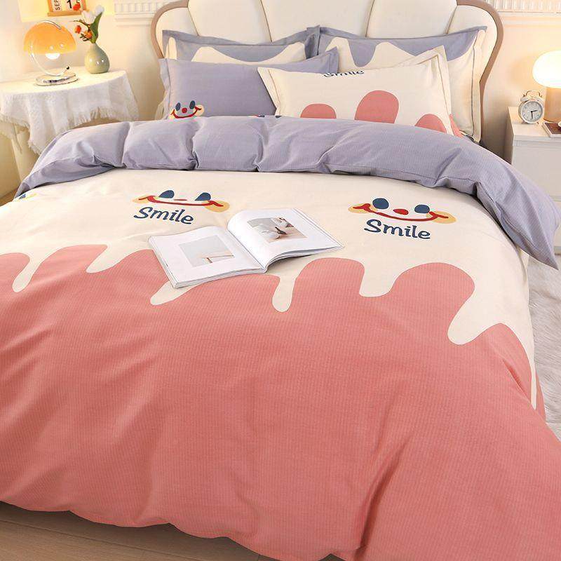 00纯棉被四件套磨毛简约床上用品床单加厚双人四1季款套pxx1002时