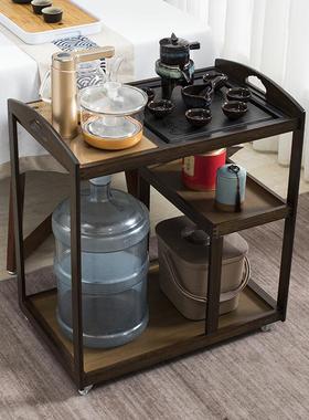 lfn可移动茶桌边柜沙发边几移动茶台角小茶水几实木客厅茶几泡水