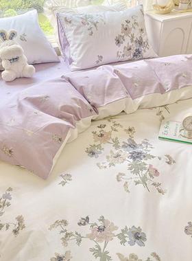 园美式WZ100508田风件100全棉床四套纯棉床单被套床笠罩床品宿舍