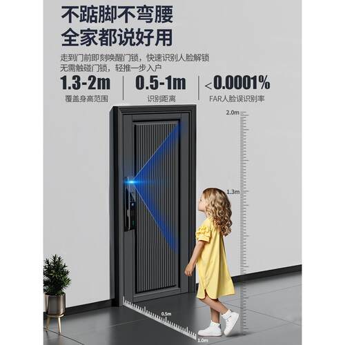 脸识别指纹锁可视子电密码锁家用防盗人锁Q28智能锁门智能门锁