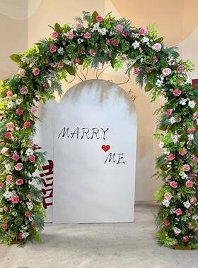 新婚庆ltao6719道具铁拱门婚礼舞台款背艺景黑色架子双杆工拱形装