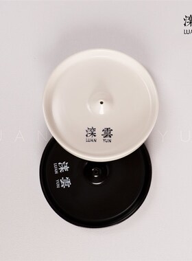 滦云中式小众线香k陶瓷香插 白色圆盘 家用线香香插陶瓷香托香盘
