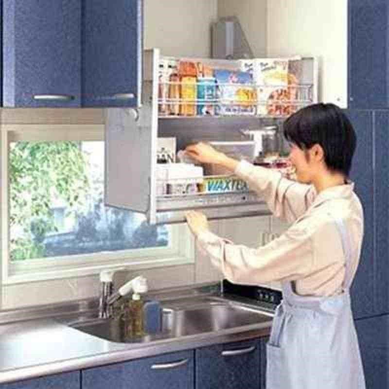 双层厨房不锈钢拉篮配件里碗碟吊柜橱柜篮不绣钢厨柜升降篮碗架栏