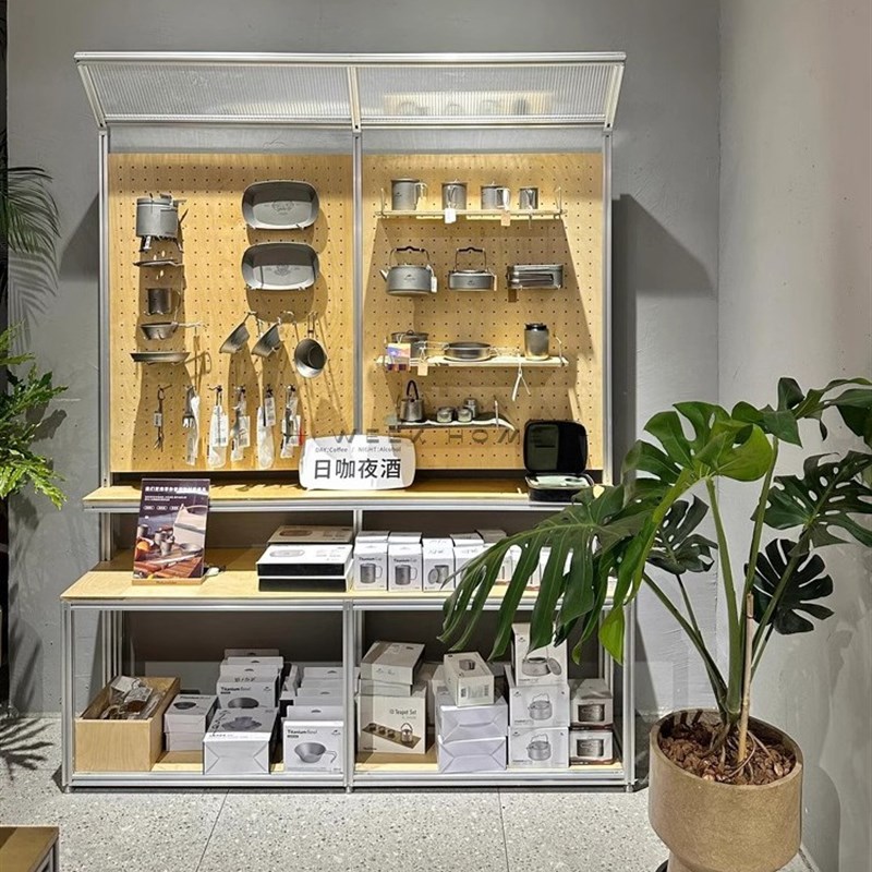 铝型材展示柜陈列柜海洋板简约现代桦木货柜收纳柜储物柜展示架子