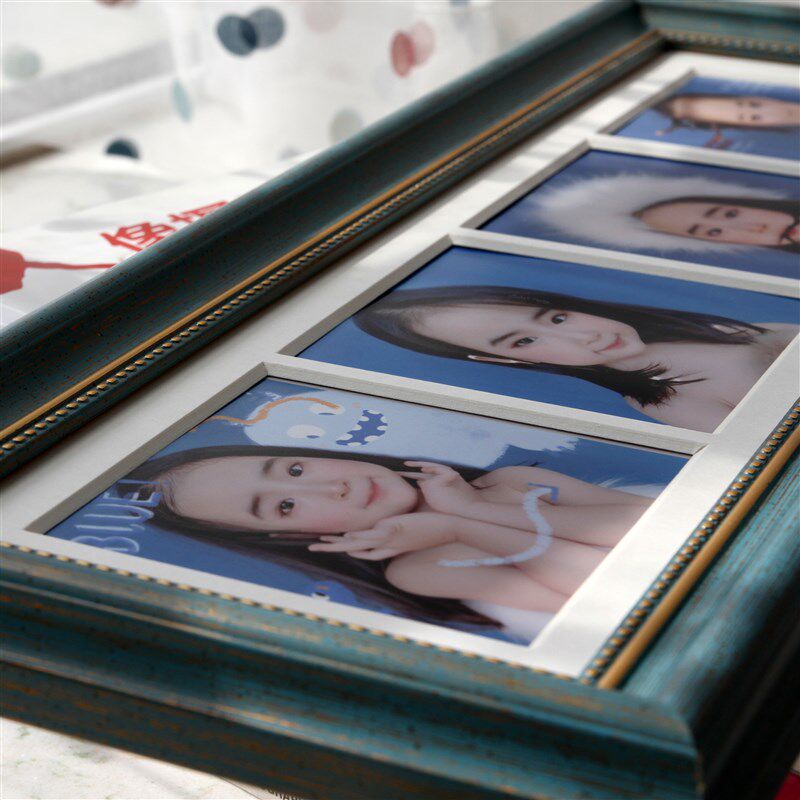 冲洗照片做成相框摆台加卡纸567寸三连四联多张儿童宝宝组合挂墙