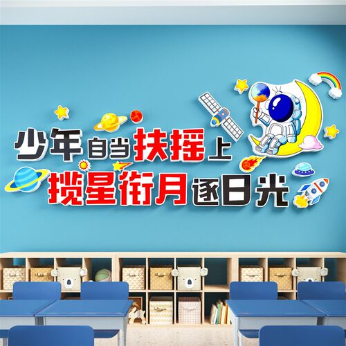 中小学激励志标i语墙贴补习辅导托管班级文化墙教室装饰黑板报布
