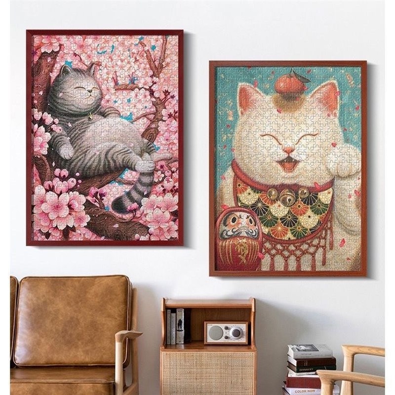 1000片木质拼图框拼图相框裱框50X70CM(只有框)