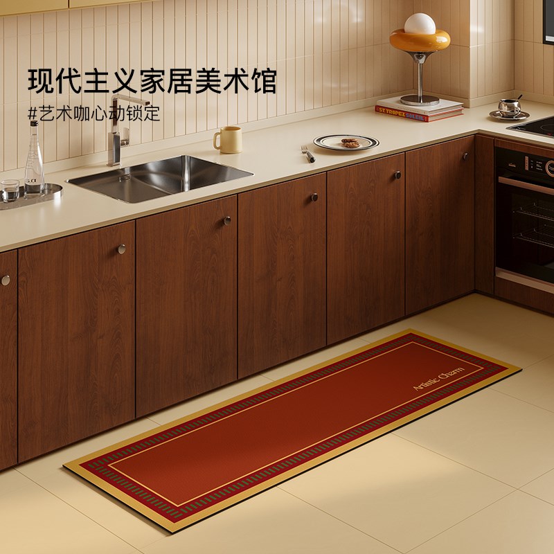 杜威林格厨房专用地垫吸水防滑可擦免洗耐脏多巴胺满铺全铺脚垫子
