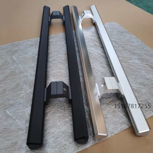 有框玻璃门把手铝合金玻璃门拉手不锈钢大门M把手木门把手黑色拉