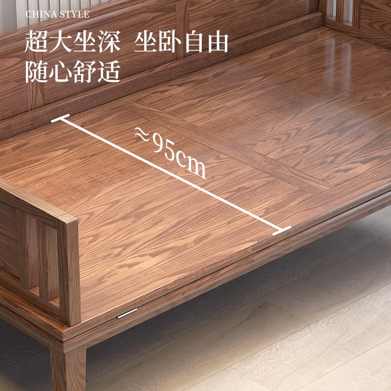 实木折叠沙发床罗汉床新中式小户型客厅推拉床伸缩两用一体双人床