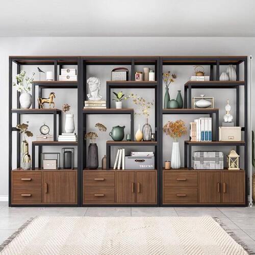 铁艺博古架现代简约新中式隔断摆件架多宝阁茶叶展示柜茶室置物架