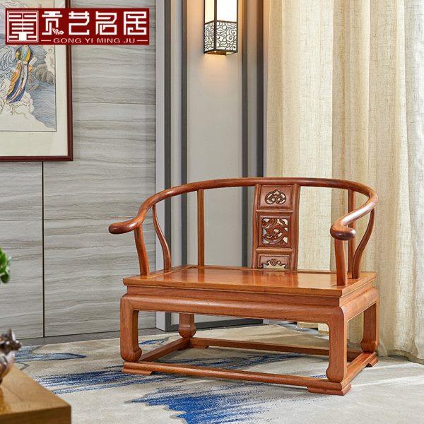 红木家具 刺猬紫檀禅椅 仿古中式实木打坐椅大圈椅 沙发椅太师椅