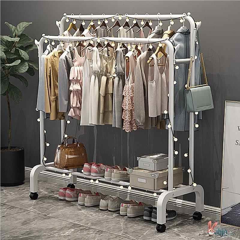 加厚家不锈式晾衣架落地钢卧室折叠x型61451室外阳台单杆架子伸用