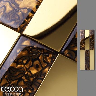 欧式复古金属玻璃马赛克瓷砖背景墙玄关餐厅店铺条形长条艺术墙砖,家装主材,马赛克,淘宝优惠券,粉丝福利购,淘宝优惠卷