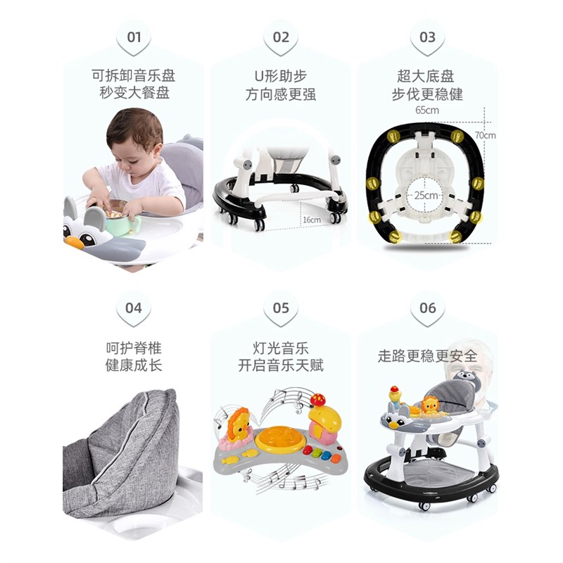 优选婴儿学步车防o型腿学行车幼儿童防侧翻多功能宝宝起步车2