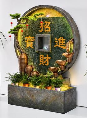 大型水幕墙摆件别墅庭院屏风养鱼池流水喷泉循环水系景观
