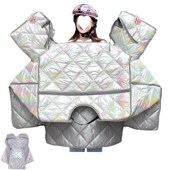 电动车披风挡被四季 通用双面隔热防晒防防寒中厚炫彩春夏秋冬万百