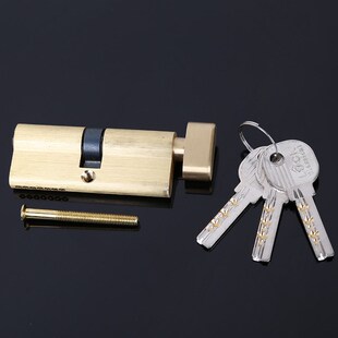 全铜锁芯小葫芦70mm纯铜钥匙卧室门锁室内房门锁芯执手锁芯锁具
