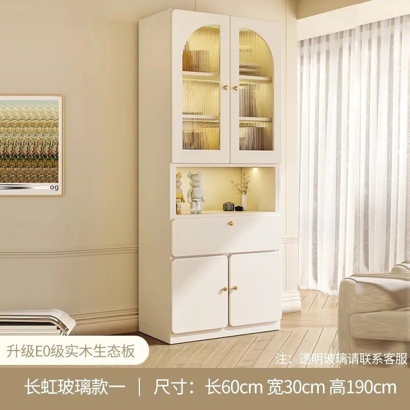 书柜带柜门实木i书柜落地式书架组合收纳储物柜带柜门带玻璃门家