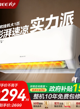 政府补贴15%【Gree/格力官方】新一级能效云欢天仪大1匹空调挂机