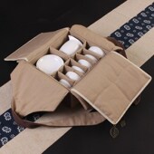 便携旅行茶具套装 收纳包一壶六杯手提布袋定制棉麻包