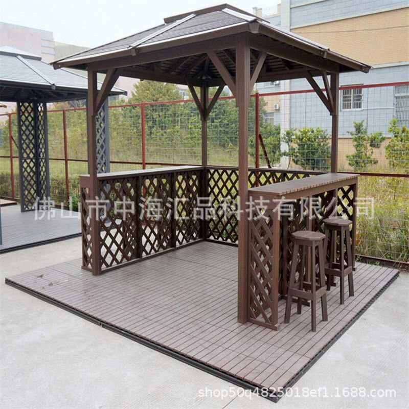 工厂户外花园别墅阳台凉亭廊架葡萄架塑木地板防水耐高温防腐