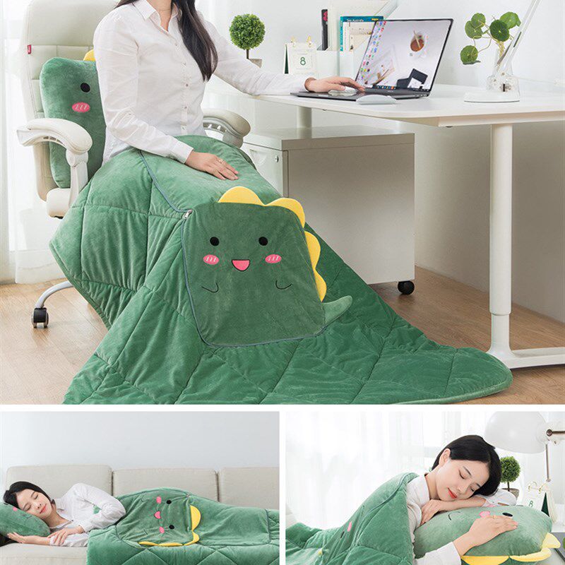 抱枕被子两用冬天办公室午睡毯子加厚枕头被二合一汽车载靠垫极凯