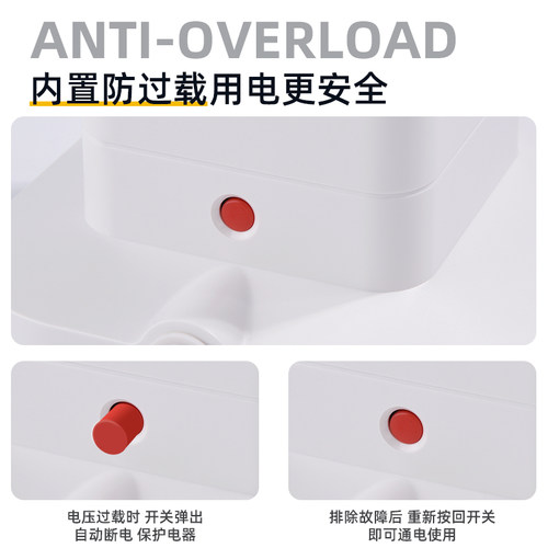 多功能USB立式插座塔式插座拓展插排带长线多插位排插座办公桌面