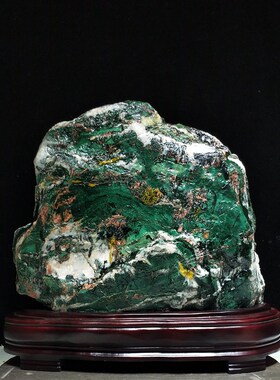 奇石天然青海七彩石原石水冲石黄河石国画石家居装饰桌面摆件