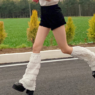 时尚 SEE 长筒白色喇叭袜套宽松阔腿个性 小腿套 个性 LET