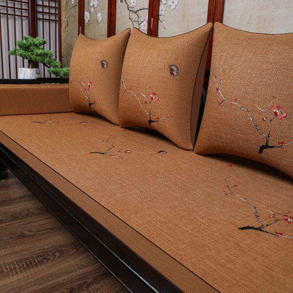 红木家具沙发垫新中式定制加厚海绵乳胶垫子棕垫棉麻实木沙发坐垫